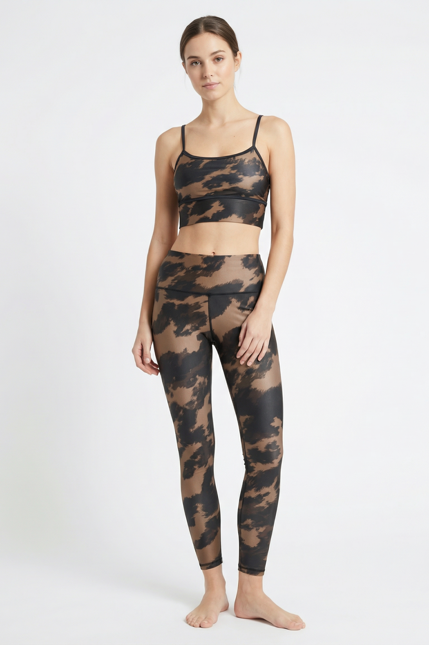 Brassière LEONIE motif animalier - Coffee