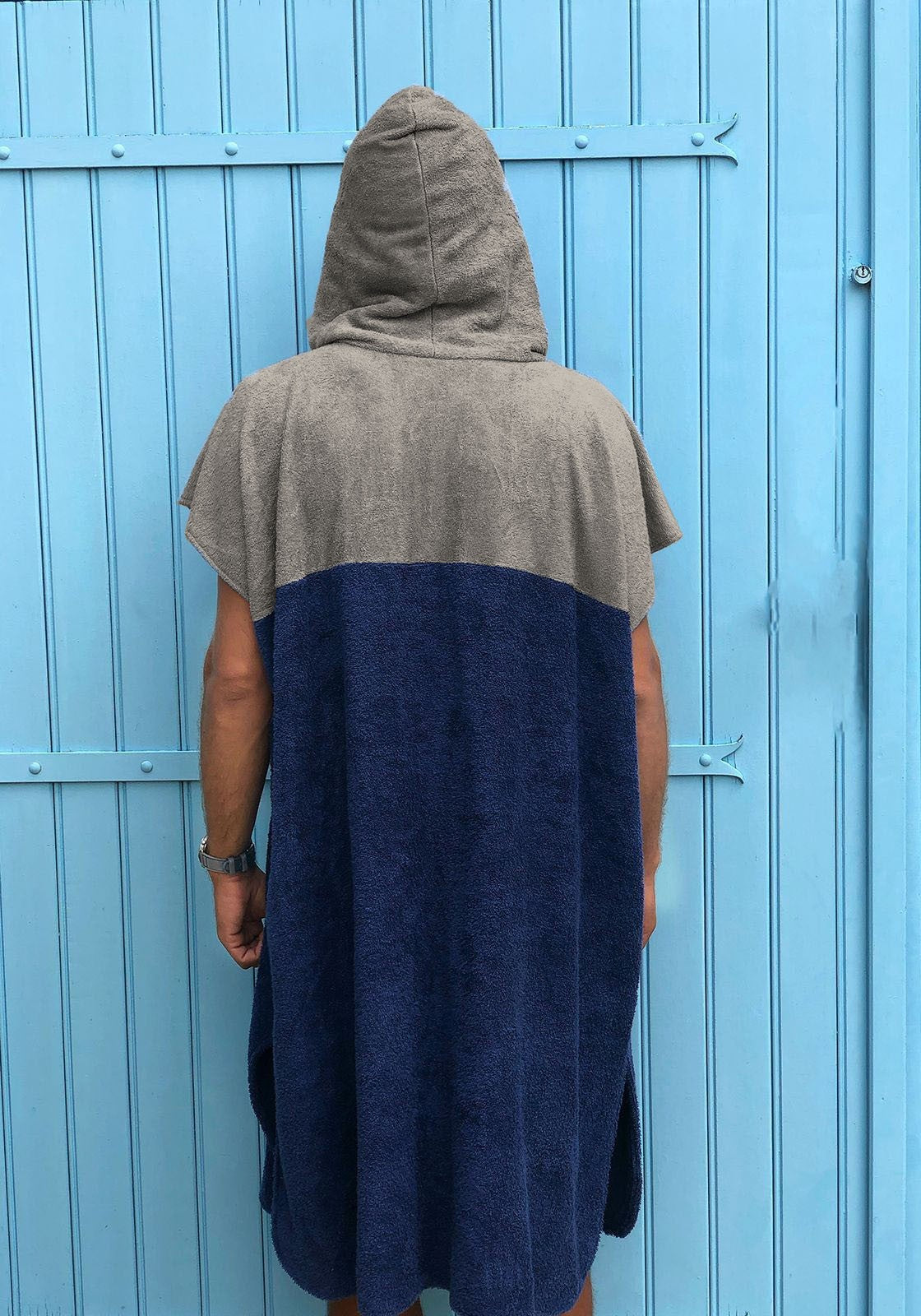 PONCHO NOA HOMME Gris-bleu marine