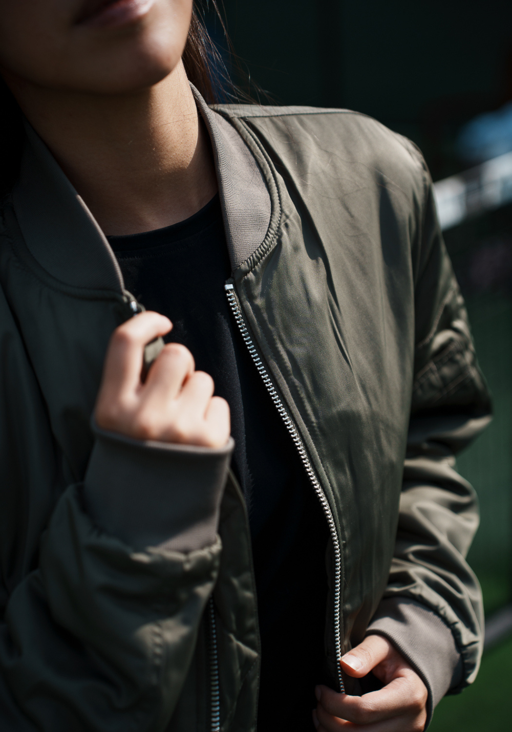 Khaki bomber jacket