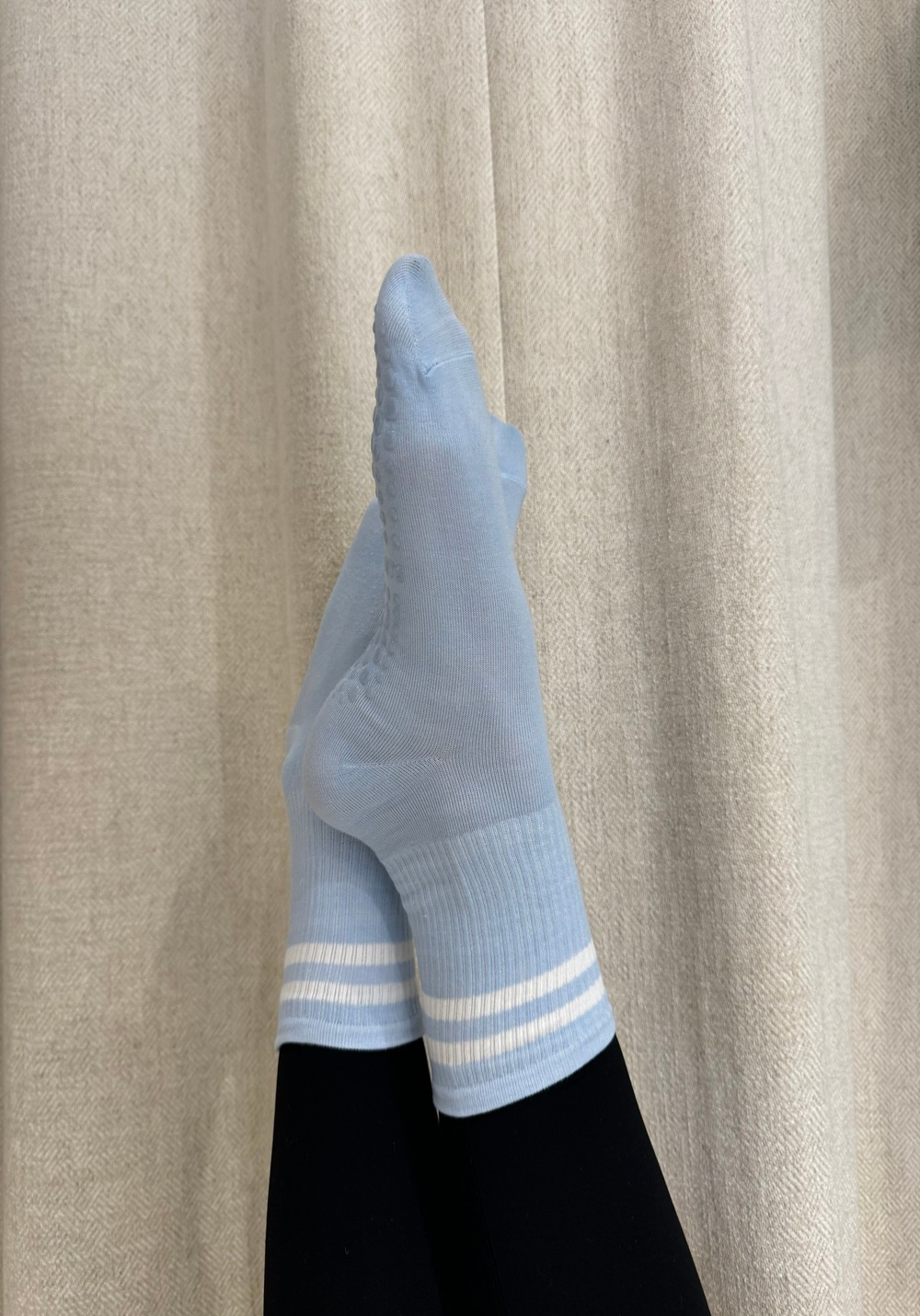 CHAUSSETTES HAUTES ANTI-DÉRAPANTES bleues ciel