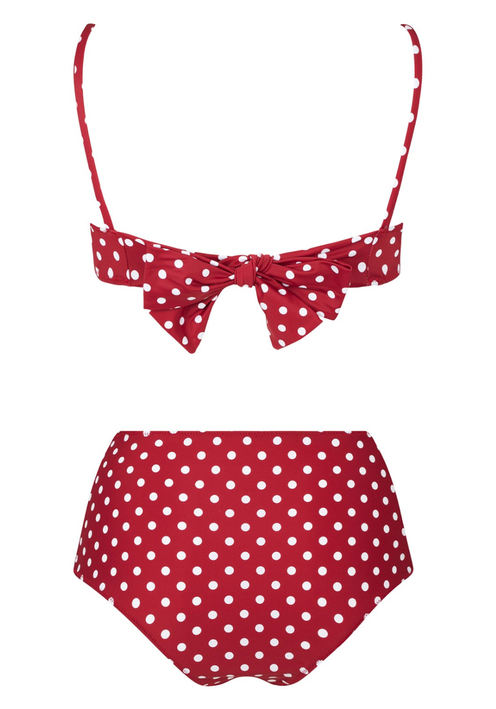 HAUT DEUX PIÈCES AMALFI Rouge/pois blanc
