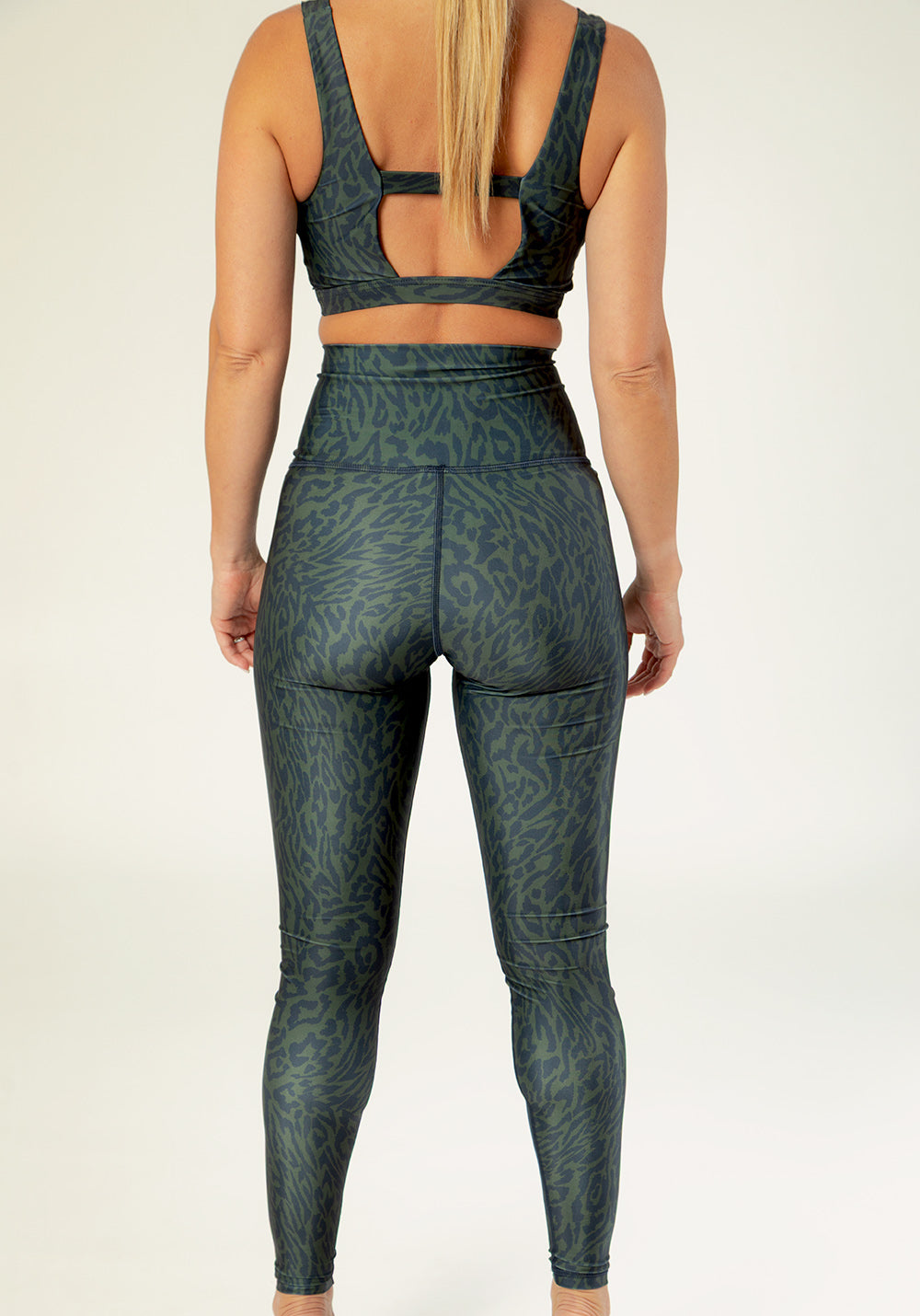 LEGGING FLEUR Chakra khaki and navy blue