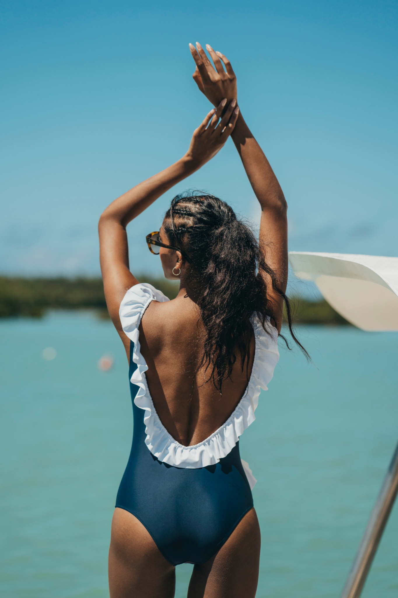 Maillot JULIA - Marine & Blanc