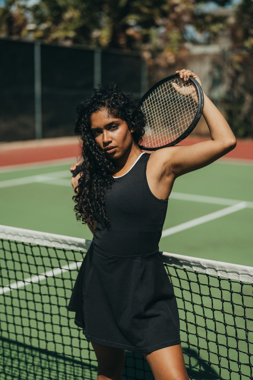 ROBE DE TENNIS ROSE noire