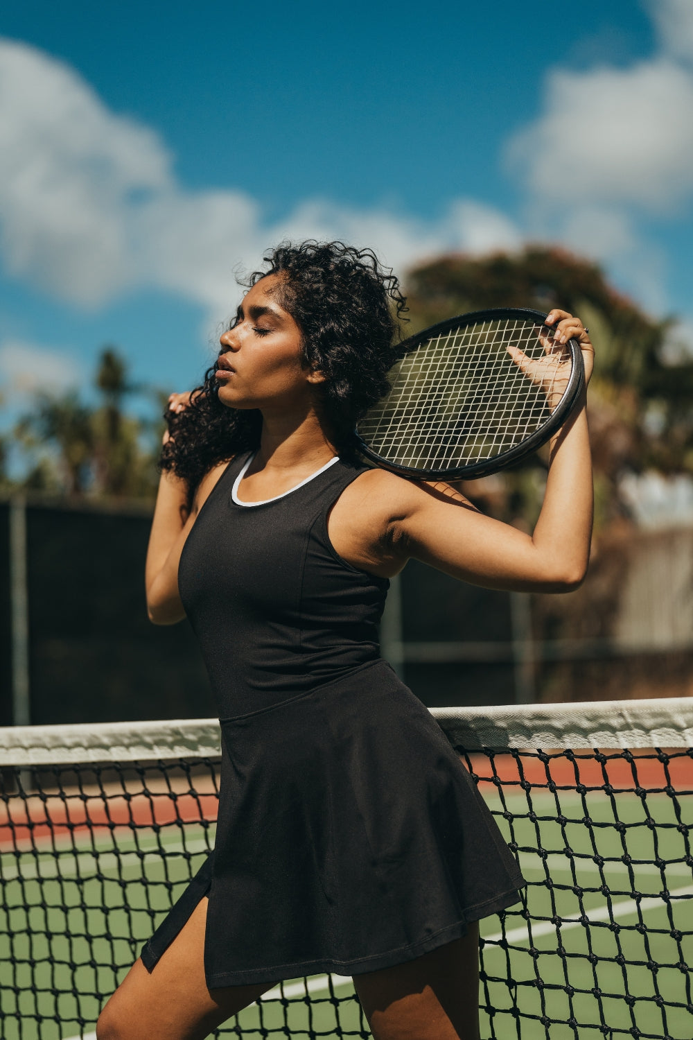 ROBE DE TENNIS ROSE noire