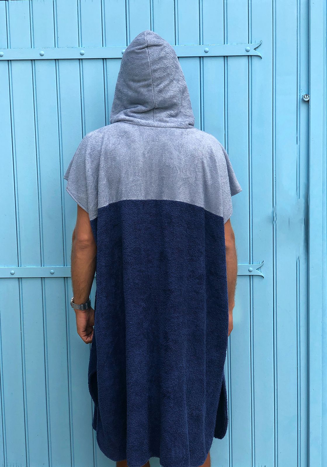 PONCHO NOA MEN Sky blue-Navy blue