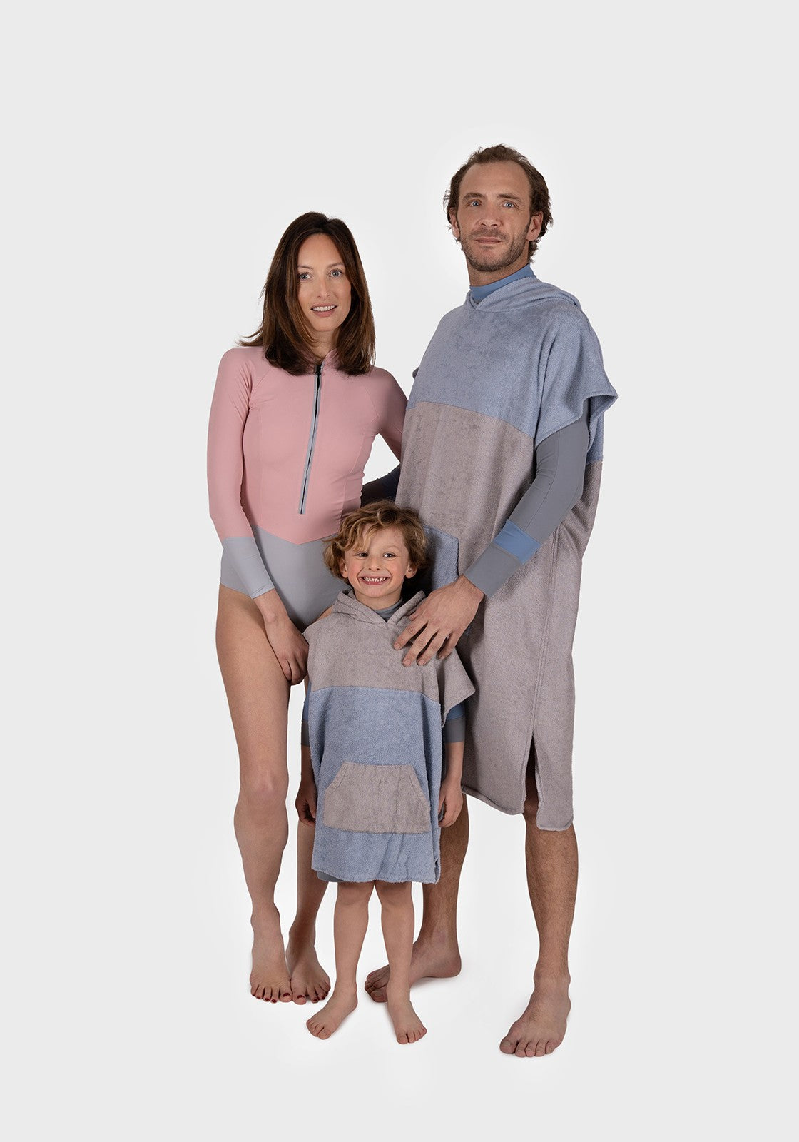 PONCHO NOA CHILDREN Grey-Sky blue