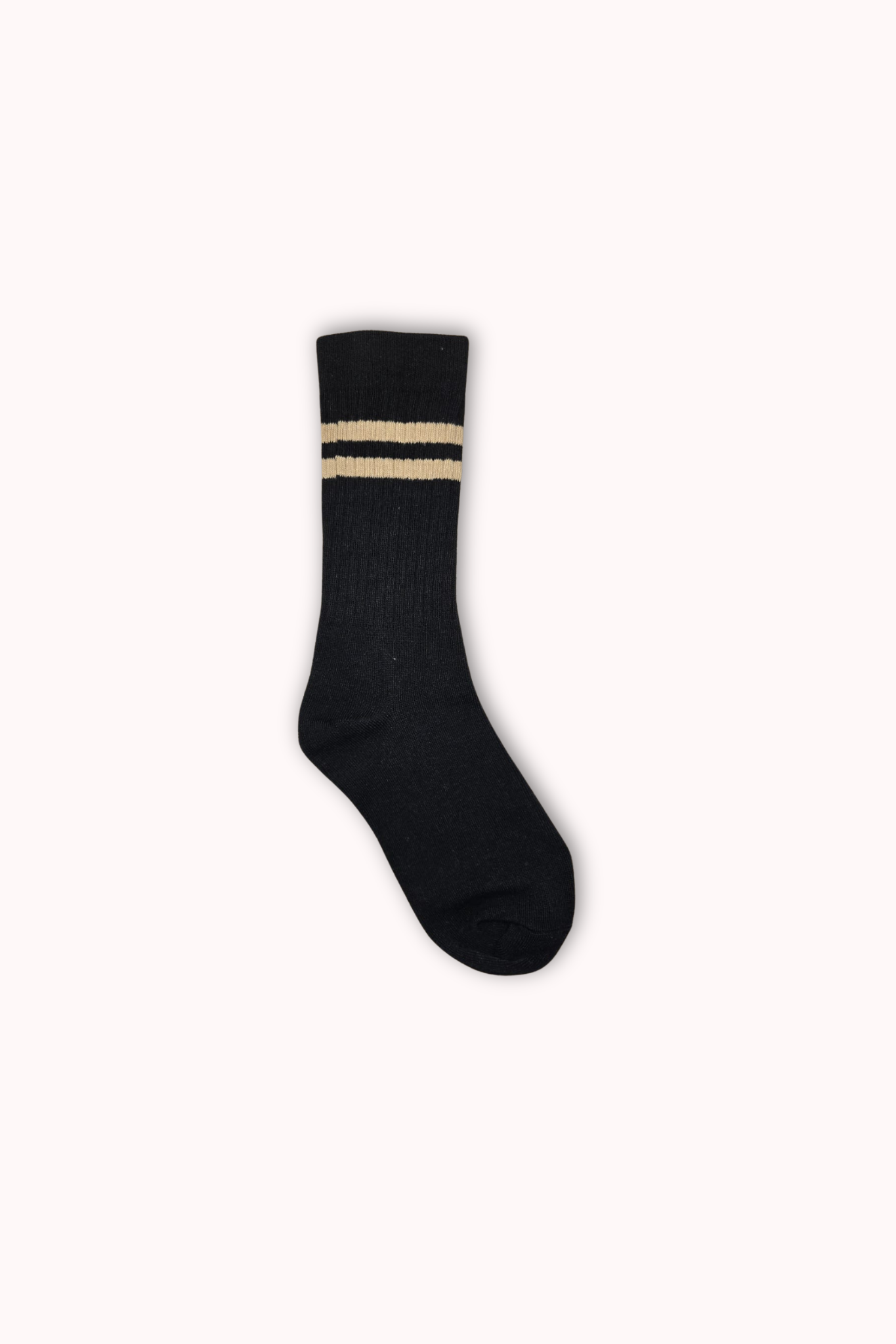 CHAUSSETTES HAUTES noires rayé ocre