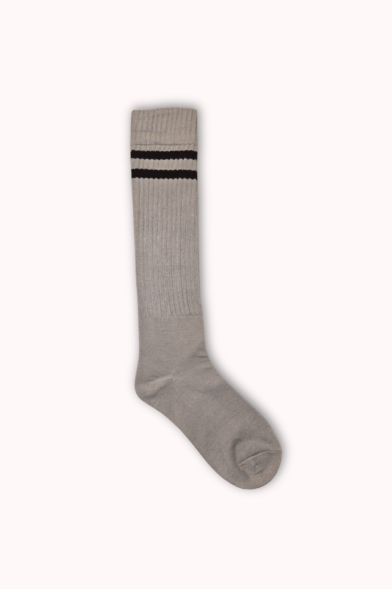 CHAUSSETTES mi-genou beige rayé chocolat