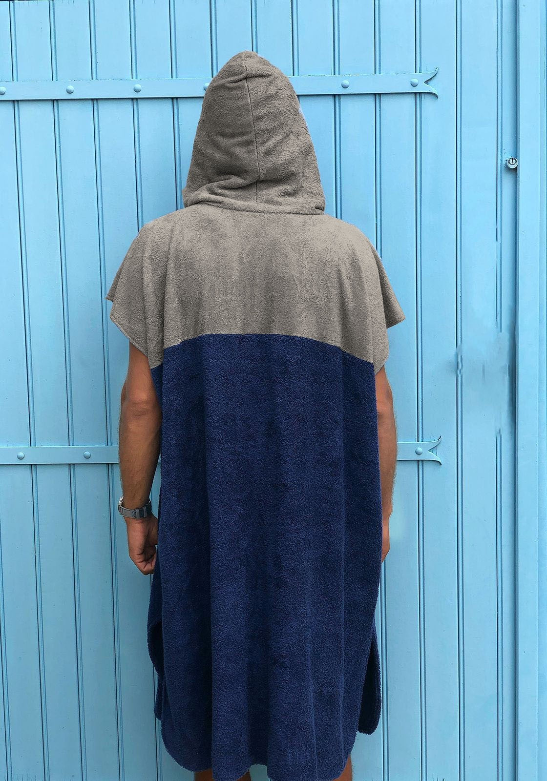 PONCHO NOA MEN Grey-navy blue