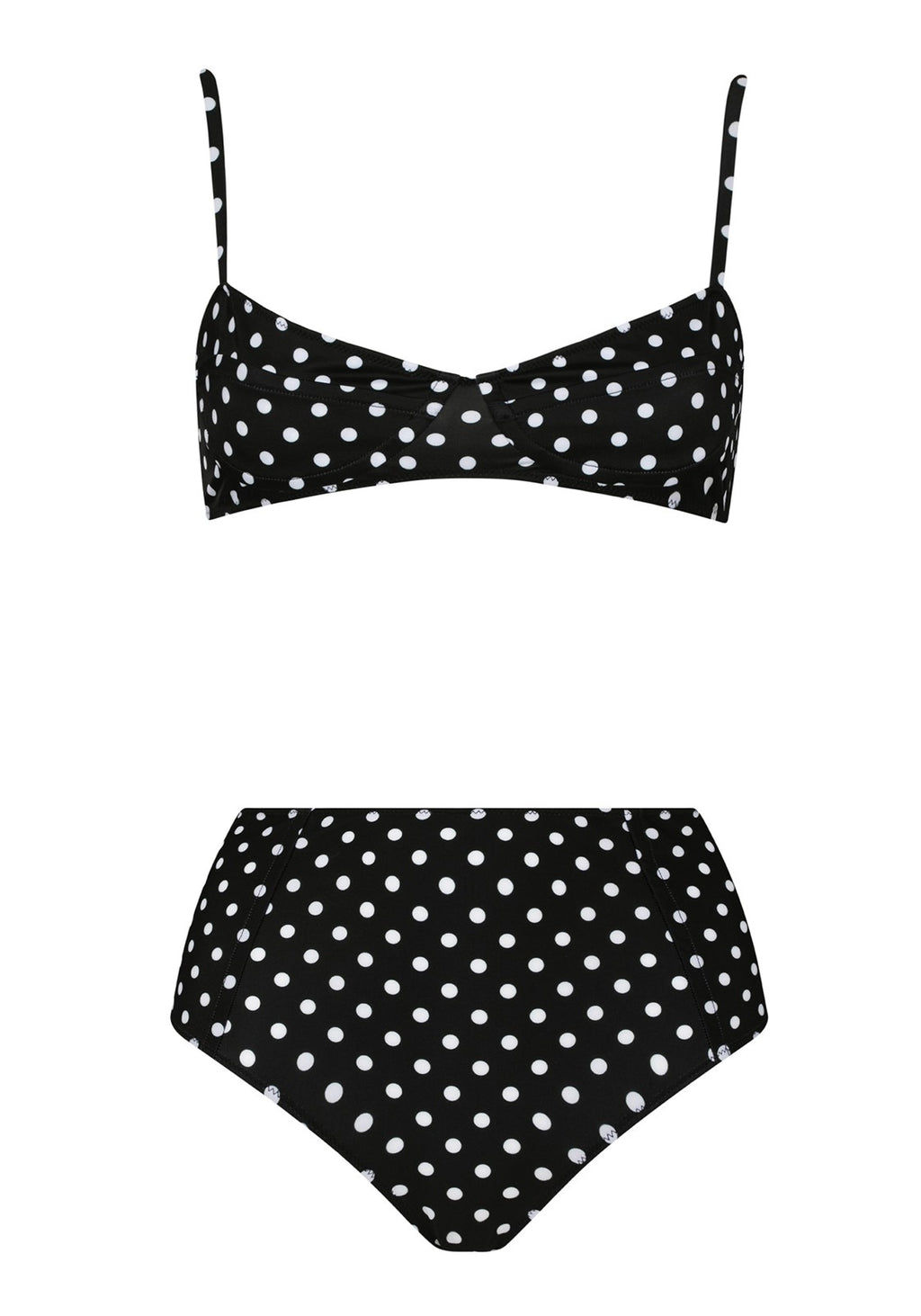 AMALFI TWO PIECE TOP Black/white polka dots