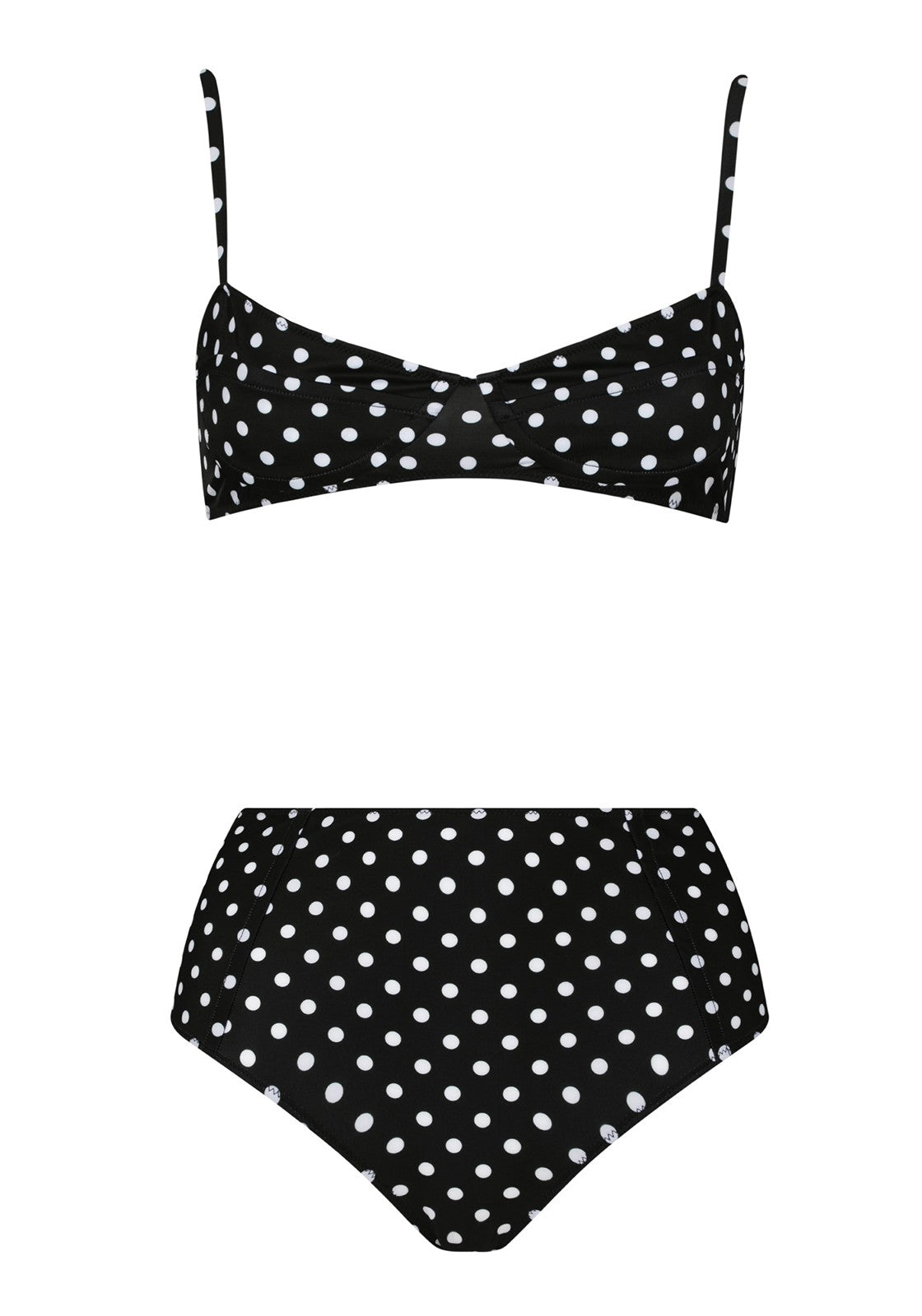 AMALFI TWO PIECE TOP Black/white polka dots