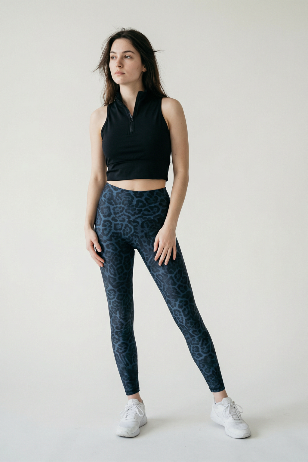 Legging Vanille Panthère bleu canard