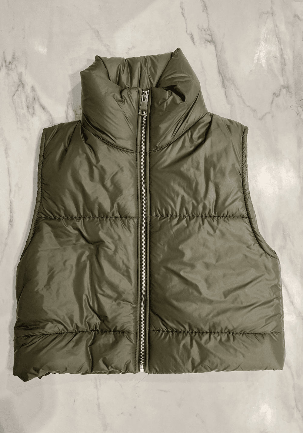 Khaki SLEEVELESS DOWN JACKET