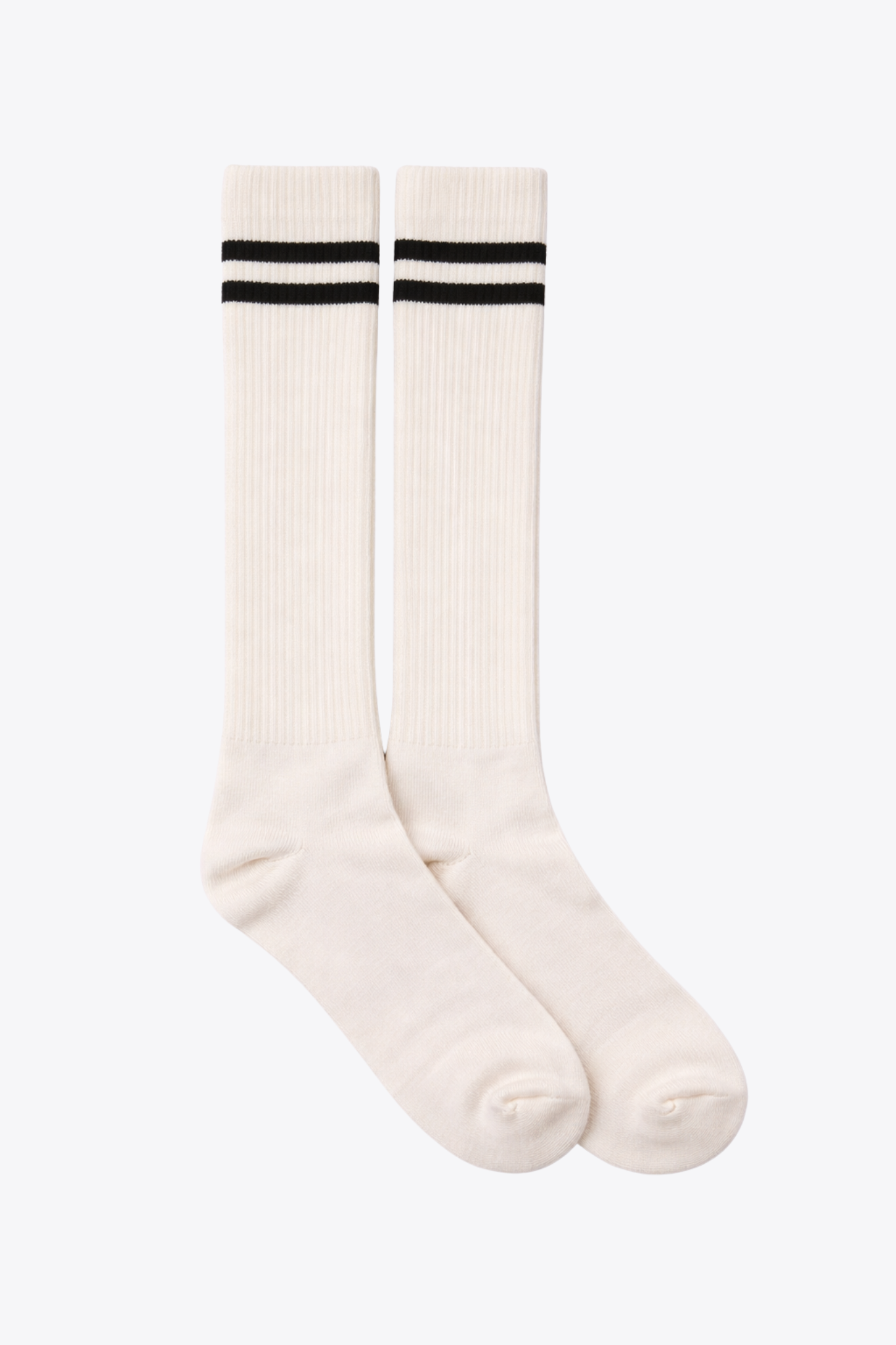 CHAUSSETTES crème rayé marron