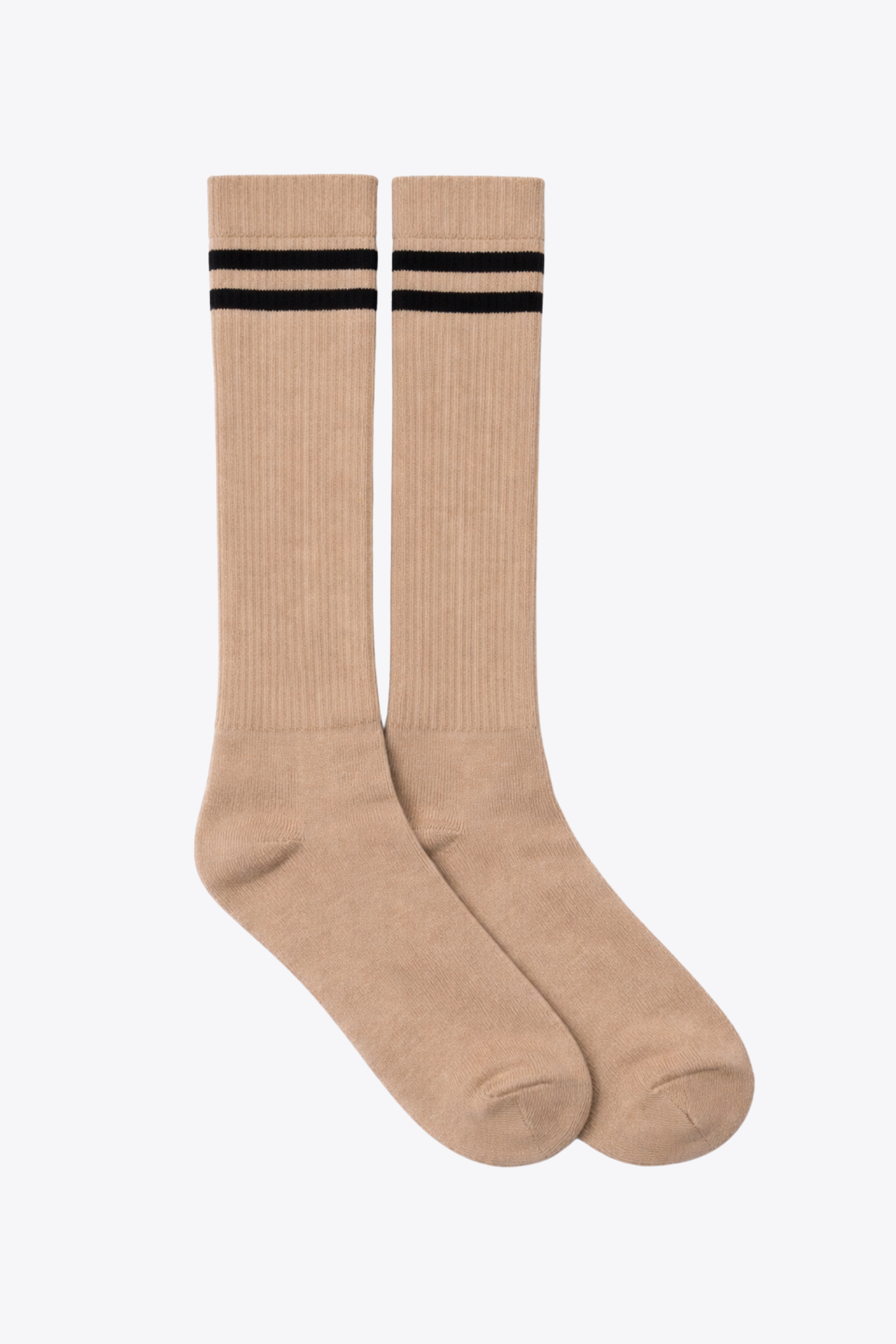 CHAUSSETTES beige rayé chocolat