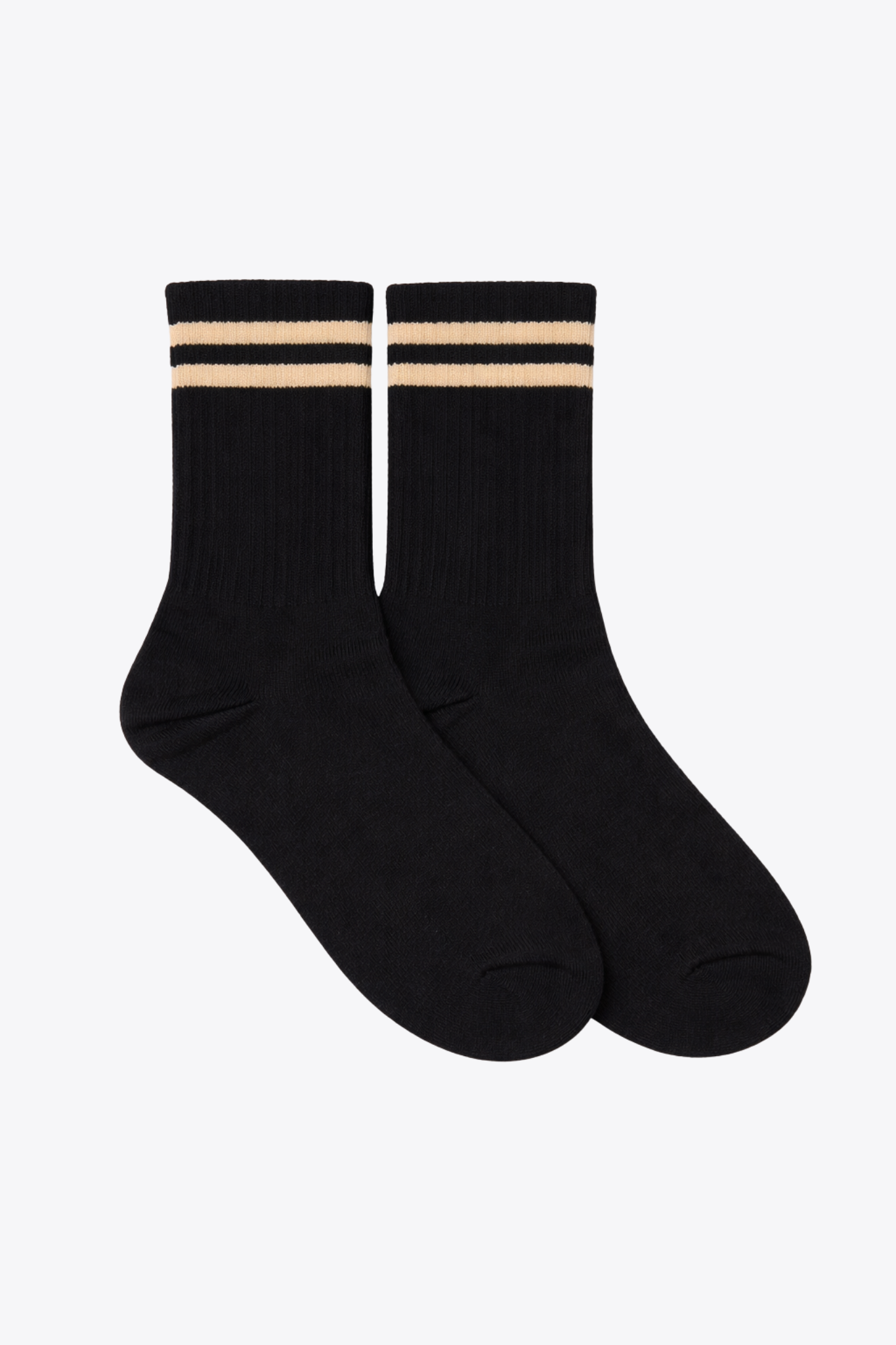 CHAUSSETTES noires rayées ocres