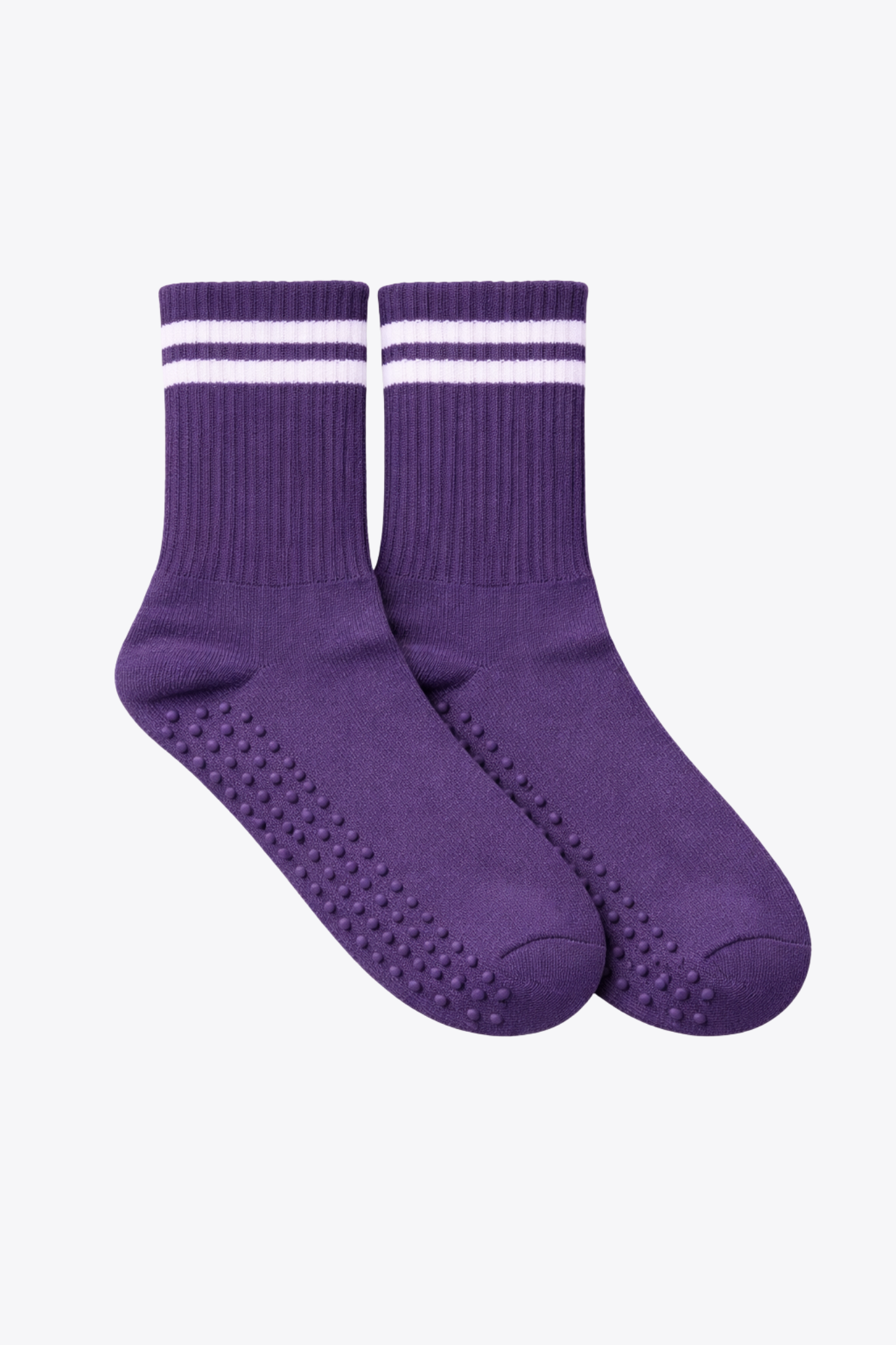 CHAUSSETTES violettes rayées blanches