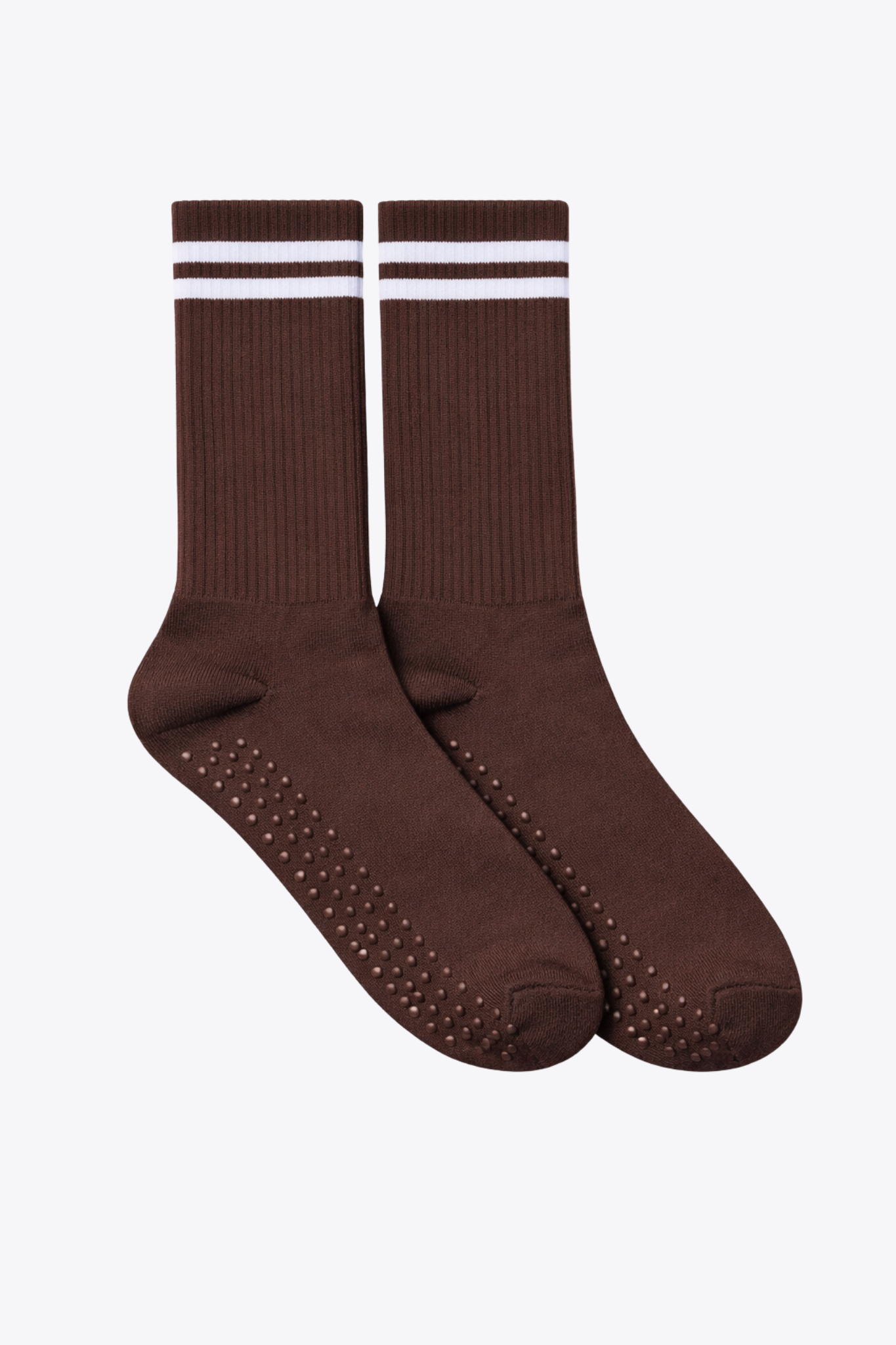 CHAUSSETTES marron rayées blanches