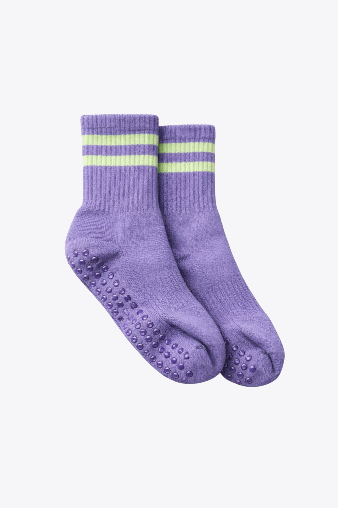 CHAUSSETTES violettes rayées vertes