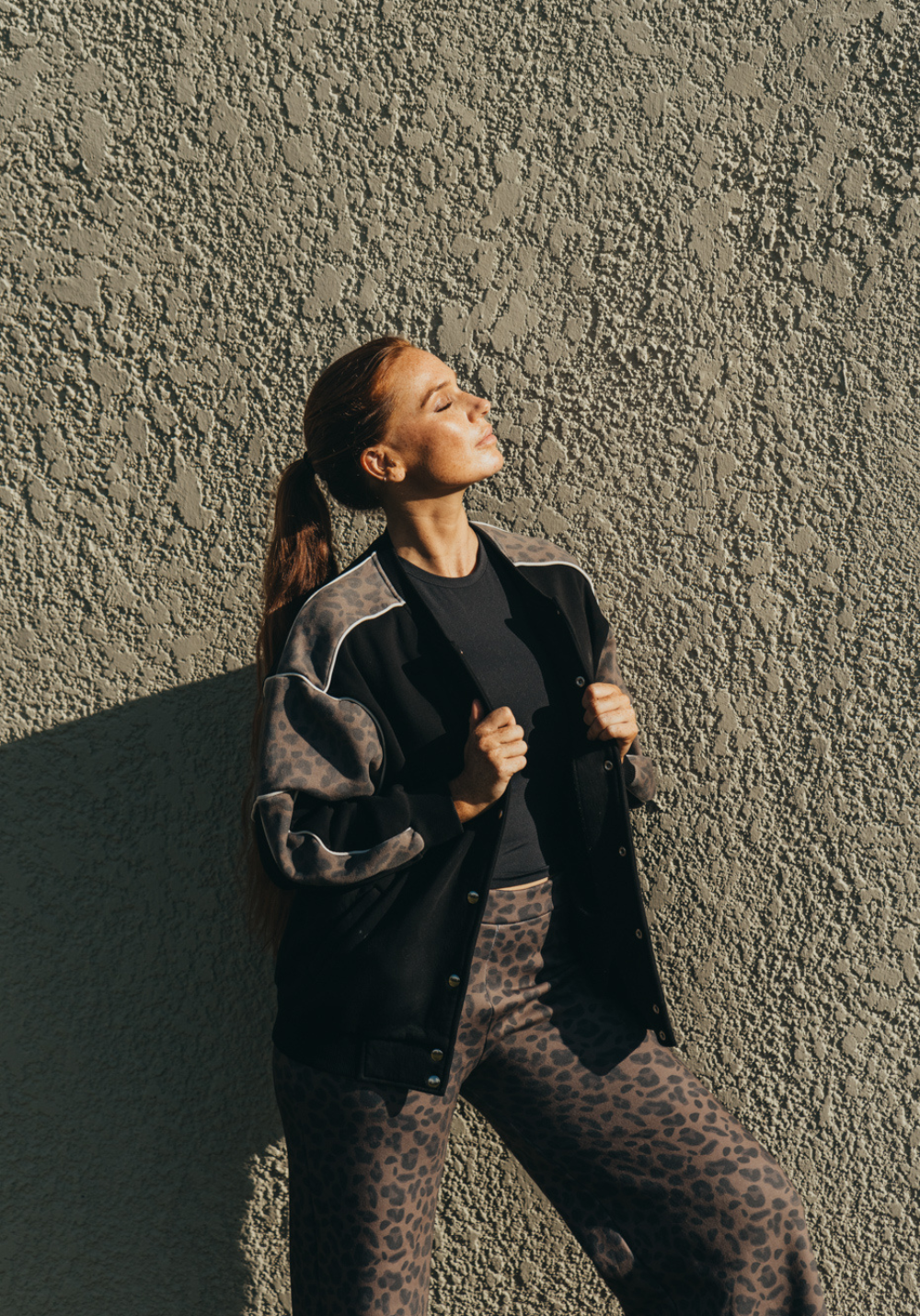 BOMBER VAHENA noir-blanc-leopard