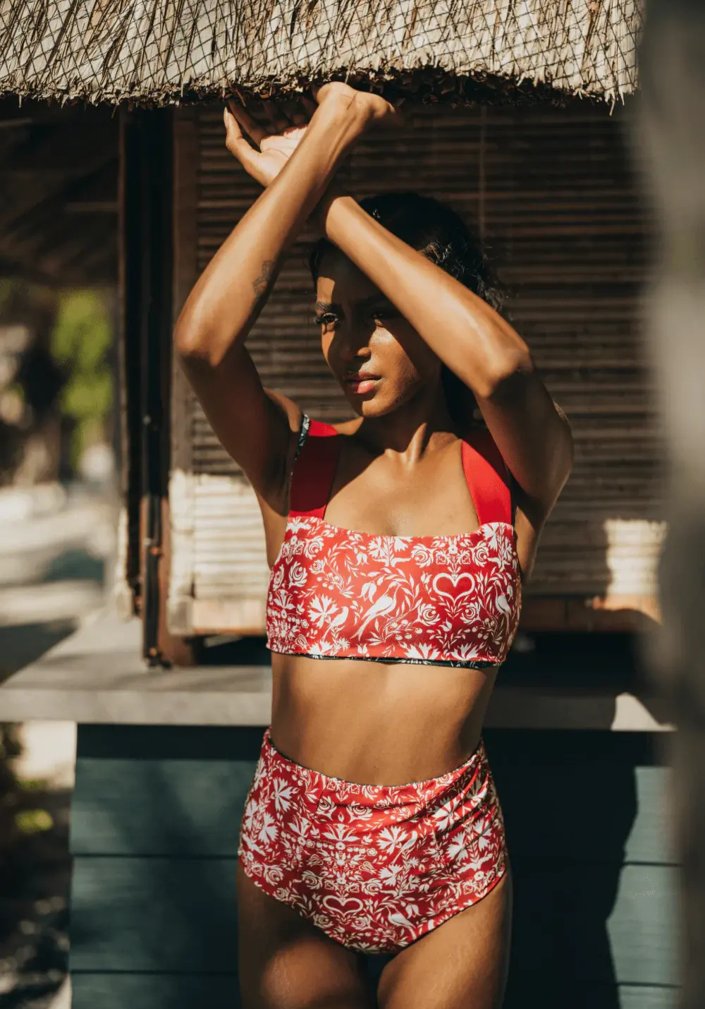 MARGARITA TWO PIECE TOP Red birds - Blue birds