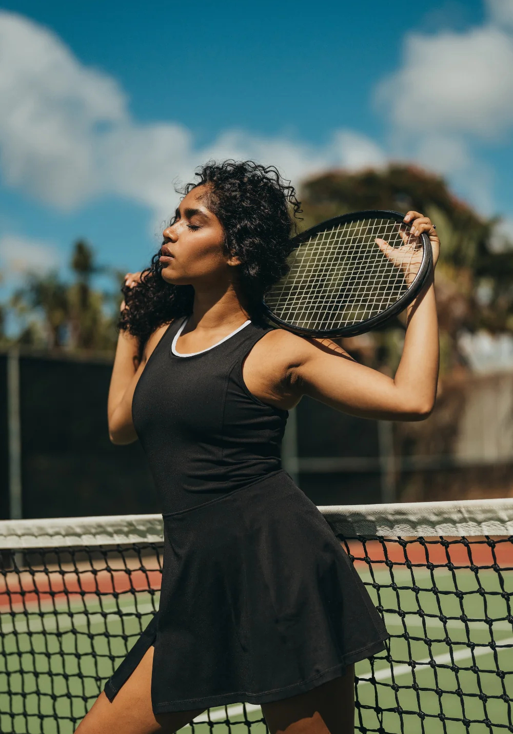 ROBE DE TENNIS ROSE noire