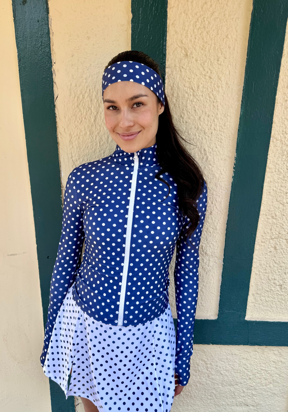 Veste SELENA Bleue à pois blancs