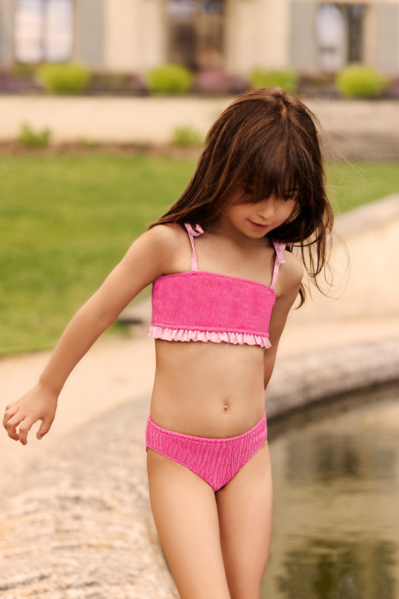 Maillot enfant DEUX PIÈCES EMMA - Rose Framboise