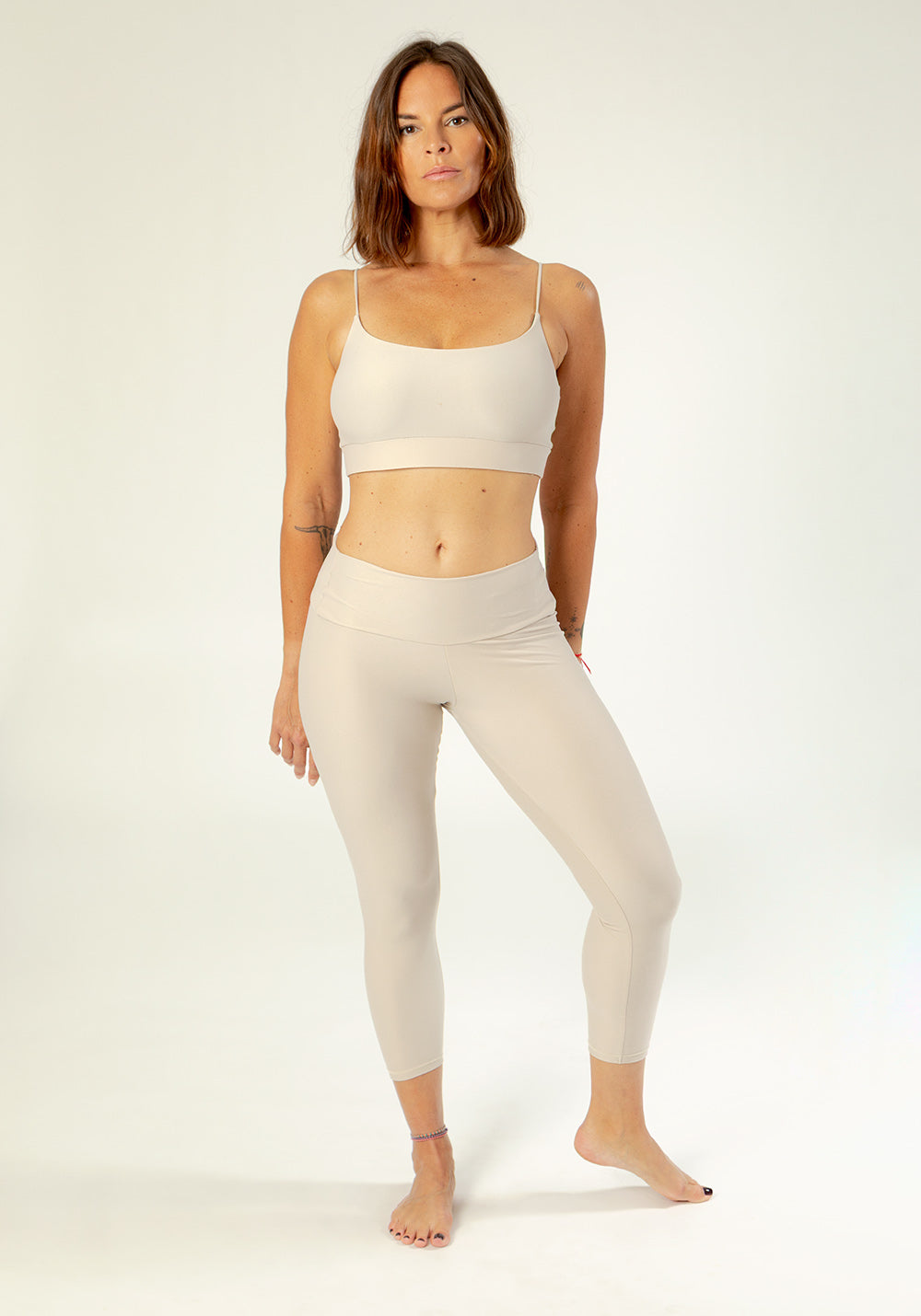 Beige FLOWER LEGGINGS