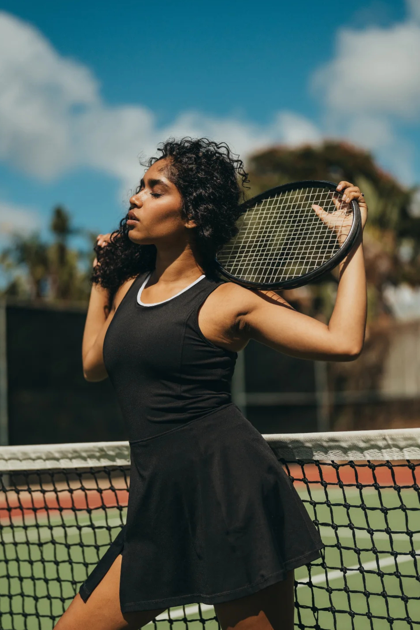 Pink and black tennis dress