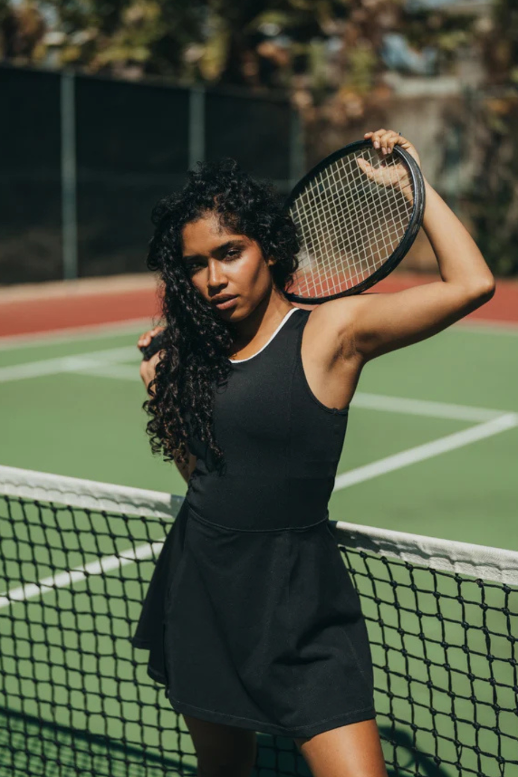 Pink and black tennis dress