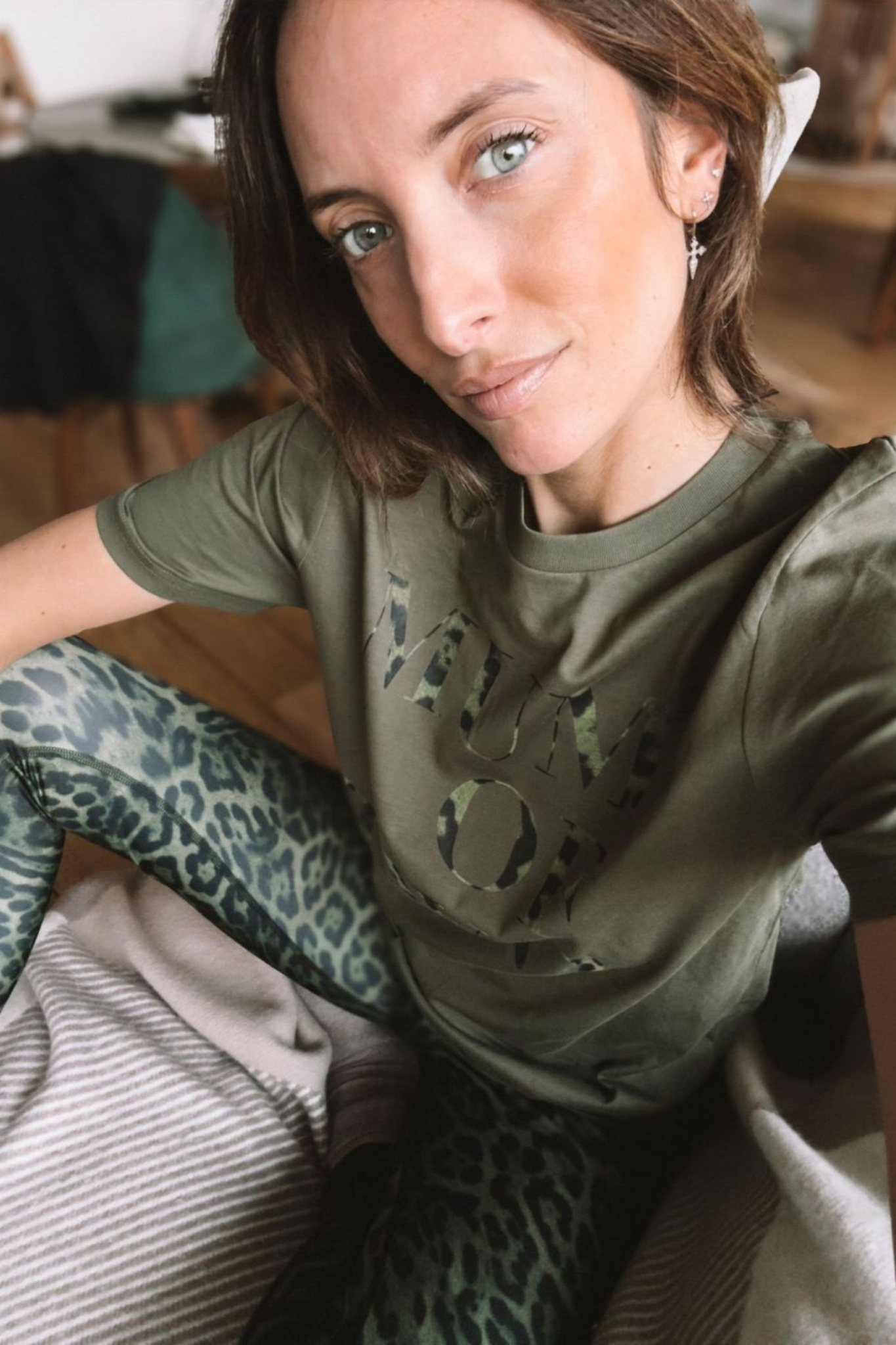 Tee-Shirt - MUM OF Kaki et Noir