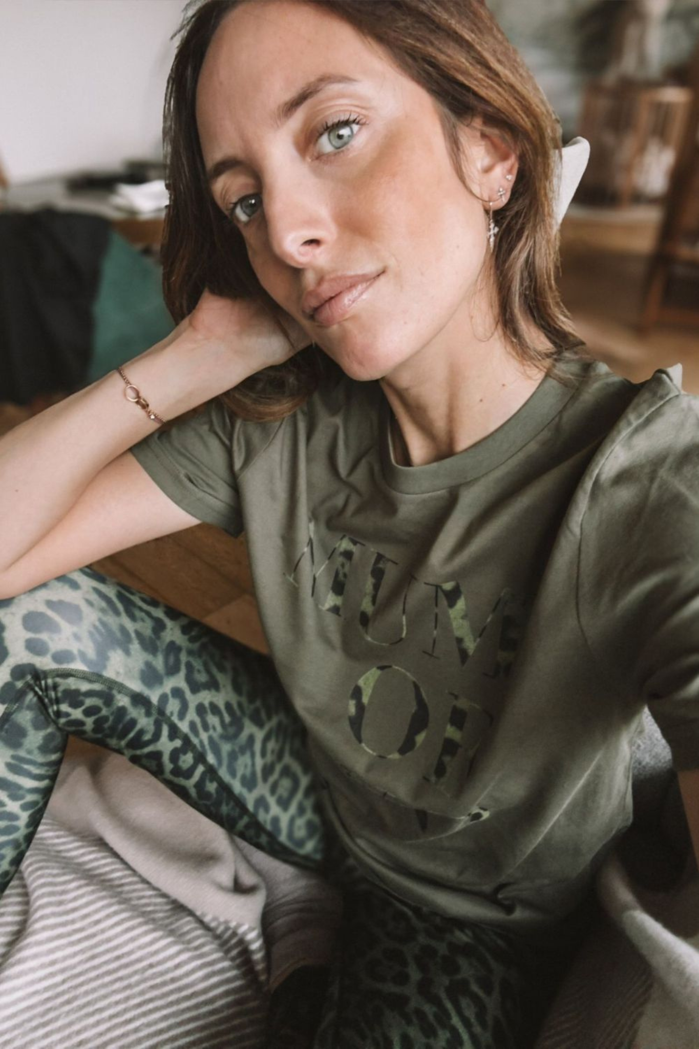 Tee-Shirt - MUM OF Kaki et Noir