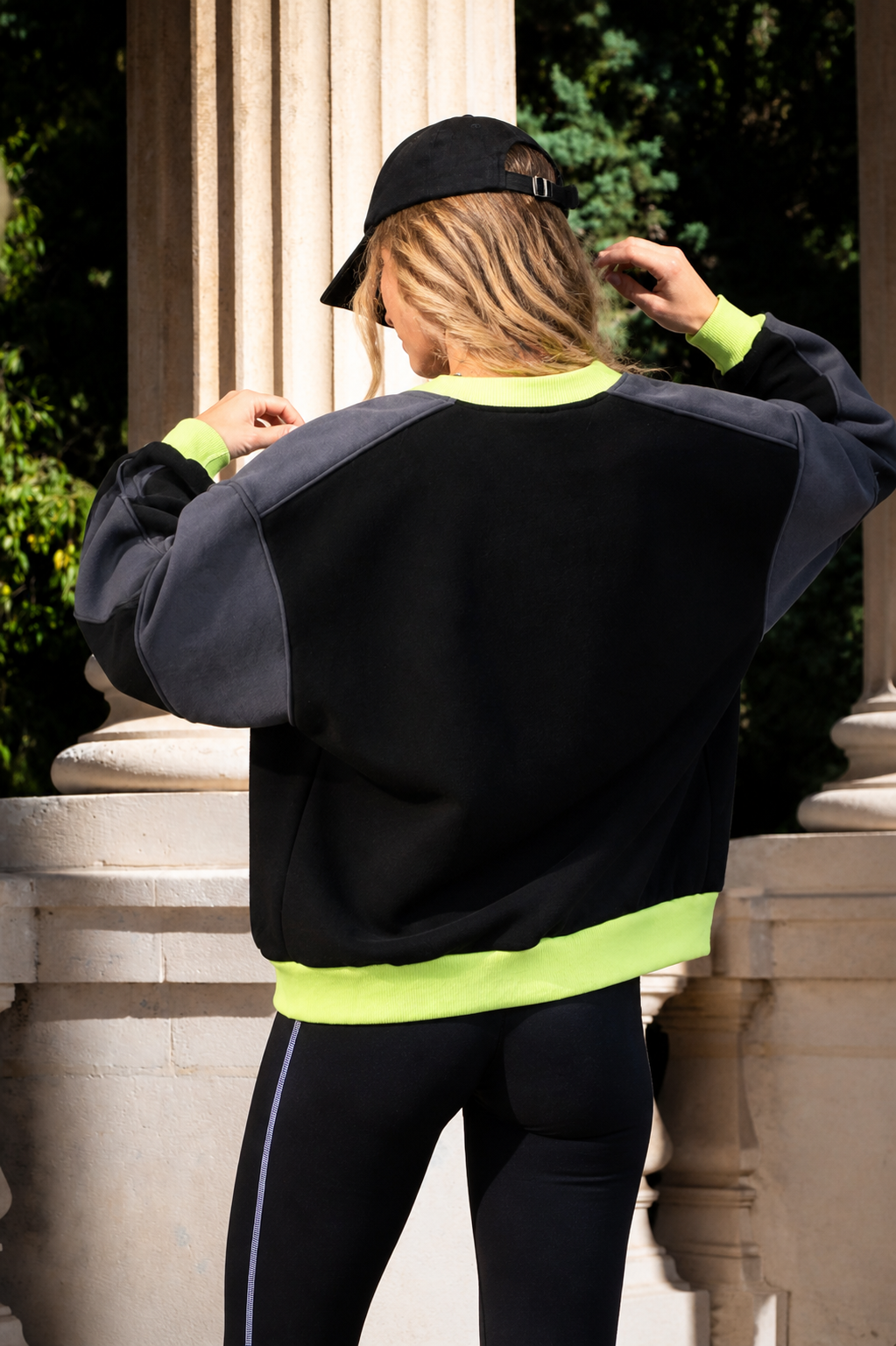 BOMBER VAHENA Noir-Gris-Anis