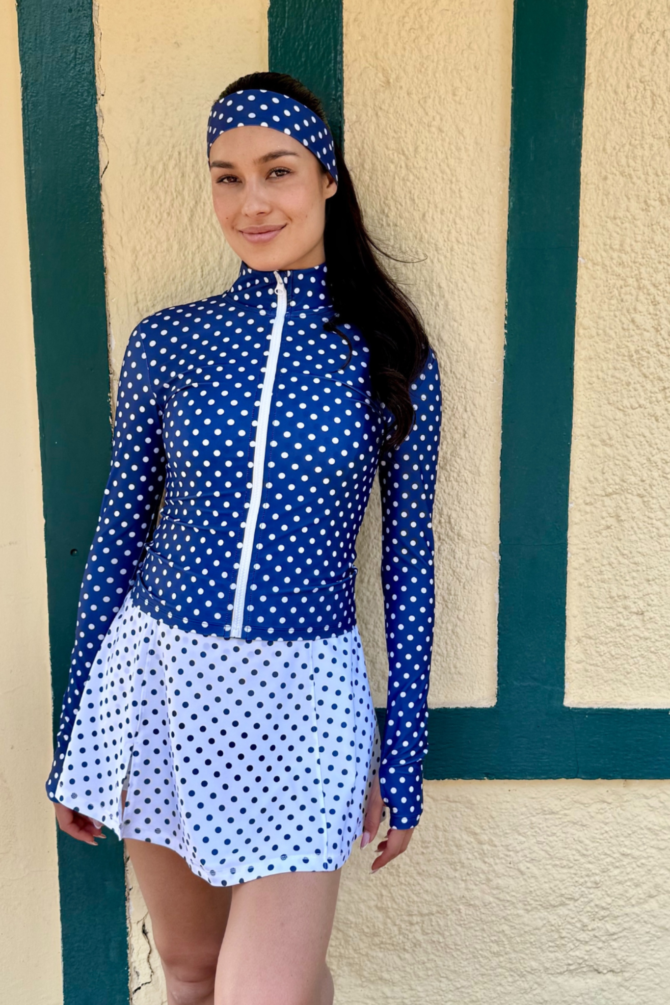 Veste SELENA - Bleue à pois blancs