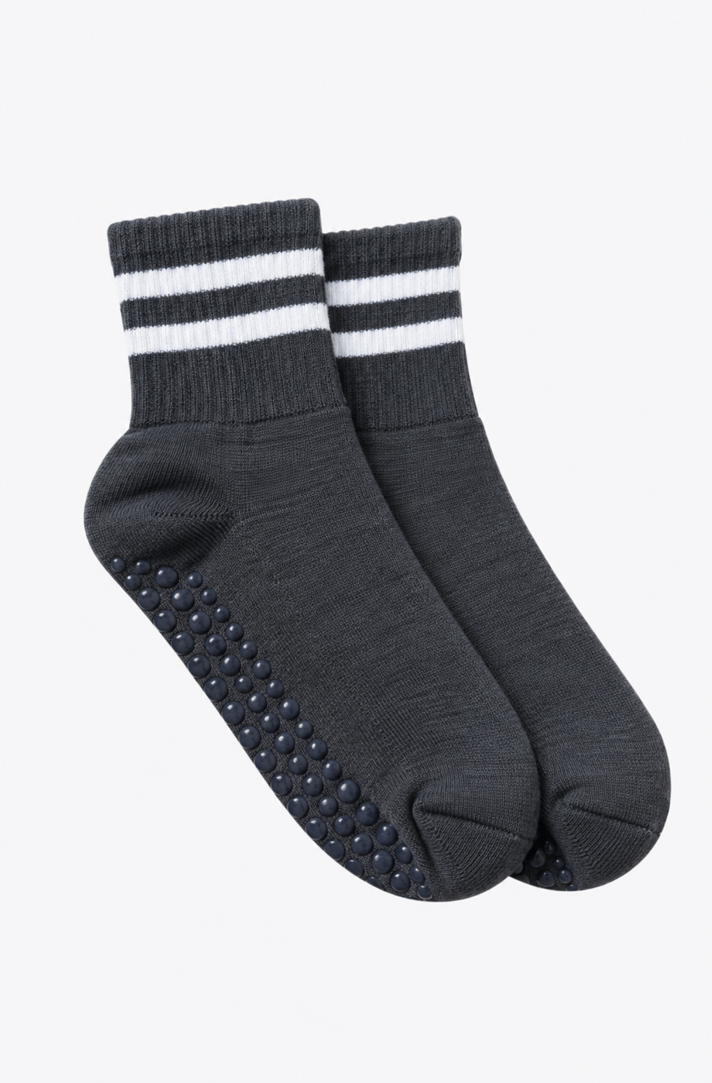 CHAUSSETTES grises rayés blanc