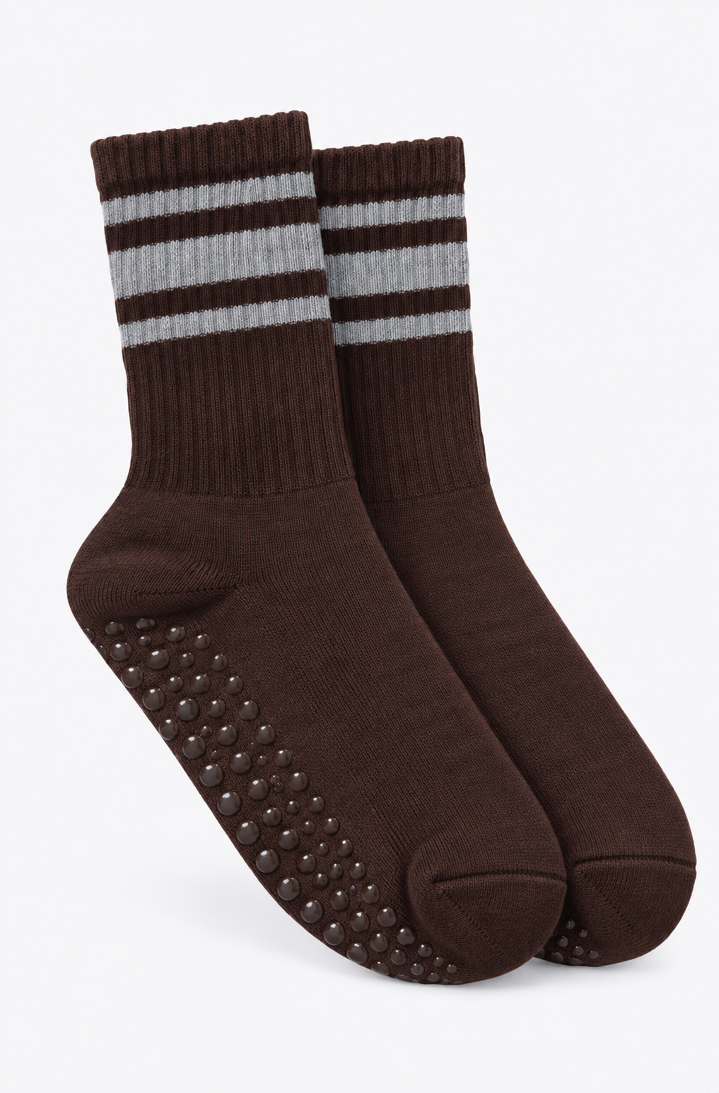 CHAUSSETTES marron rayures grises